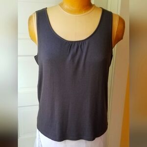 Talbots Woman NWT Grey Shirred Scoop Neck Lightweight Knit Top. Size 2X